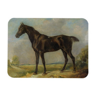 Magnet Flexible L'Équitation-Cheval noir de l'agent de police de