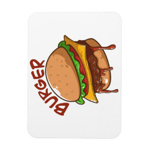 Magnet Flexible Les amateurs de hamburgers