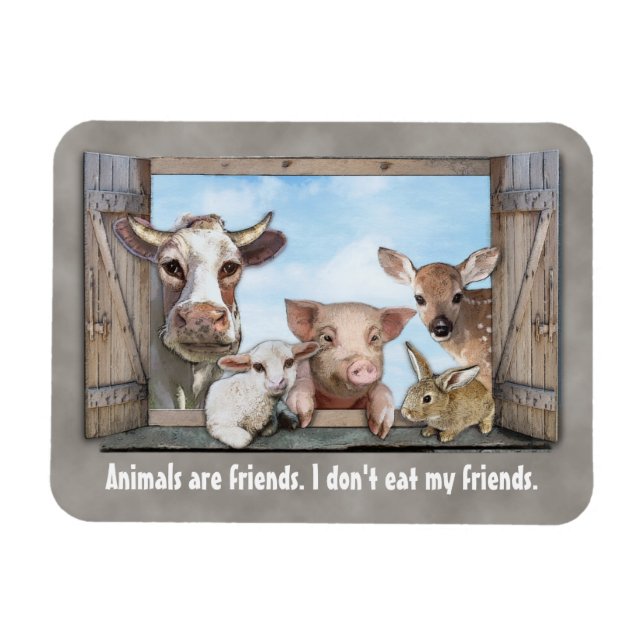 Magnet Flexible Les animaux sont des amis. (Horizontal)