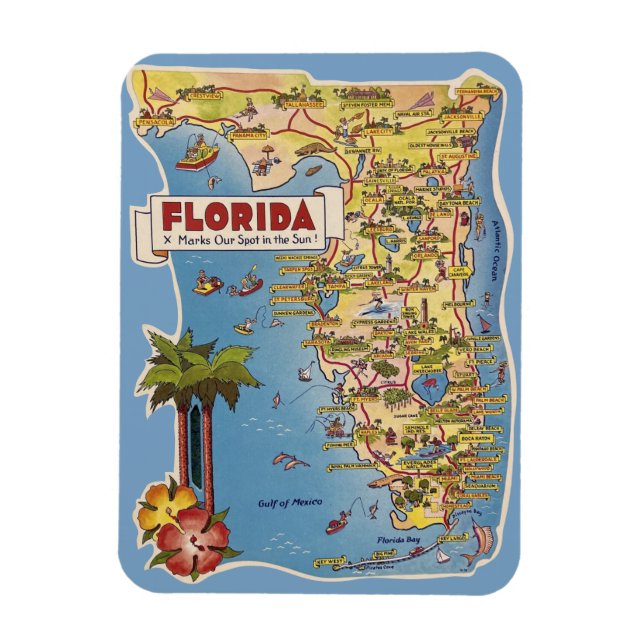 Magnet Flexible Les attractions de la Floride (Vertical)