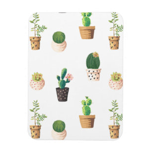 Magnet Flexible Les cactus succulents du désert vert dans les pots