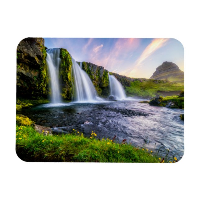 Magnet Flexible Les cascades | Kirkjufellsfoss, Islande (Horizontal)