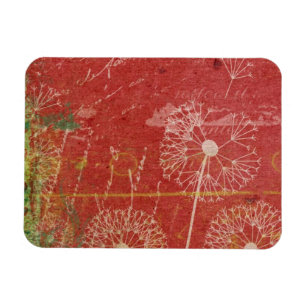 Magnet Flexible Les Dandelions prennent du vent contre le ciel ros