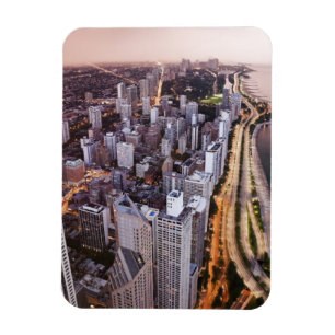 Magnet Flexible Les Etats-Unis, l'Illinois, Chicago, vue aérienne
