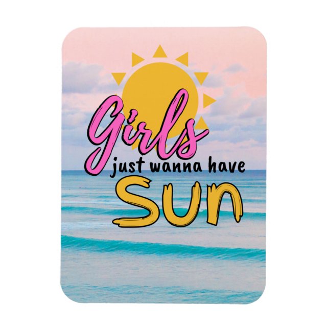 Magnet Flexible Les filles veulent juste avoir Sun Beach (Vertical)
