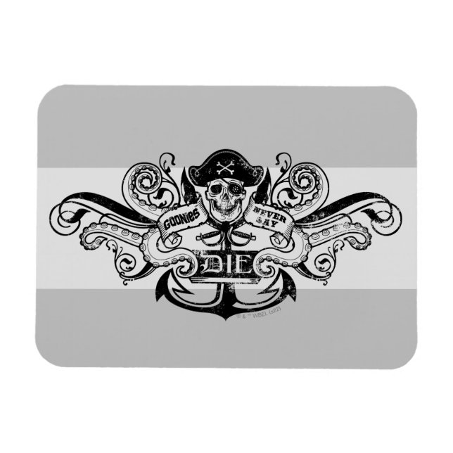 Magnet Flexible Les Goonies "Never Say Die" Pirate Ancre Badge (Horizontal)