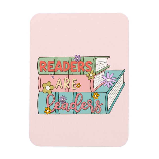 Magnet Flexible Les lecteurs sont des leaders - livre mignon et in (Vertical)