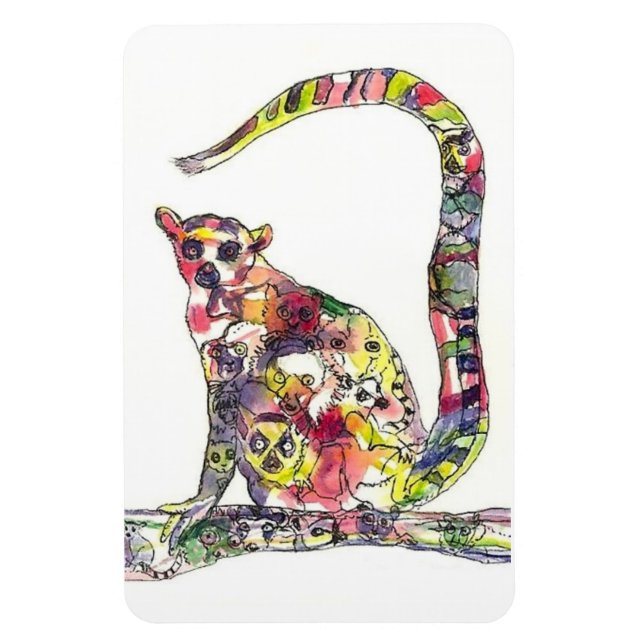 Magnet Flexible Les lémuriens dans un aimant de lémur (Vertical)