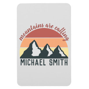 Magnet Flexible Les montagnes pastel vintages appellent le monogra