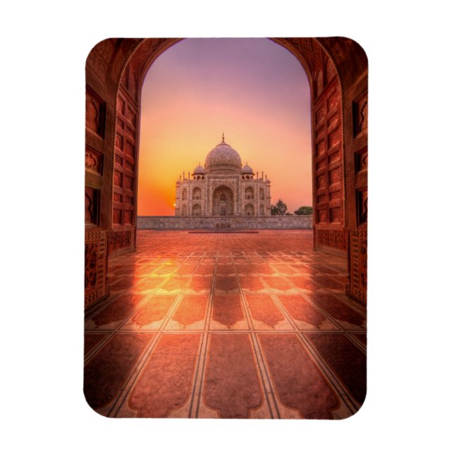 Magnet Flexible Les monuments | Taj Mahal, Inde au coucher du sole (Vertical)