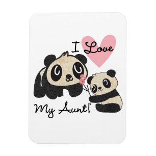 Magnet Flexible Les pandas I aiment ma tante