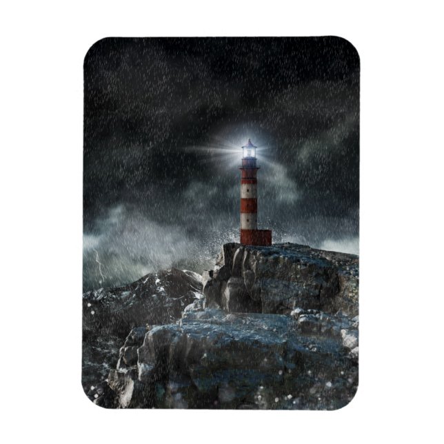 Magnet Flexible Les phares | Phare dans la tempête (Vertical)