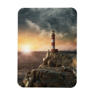 Magnet Flexible Les phares   Phare rouge et blanc