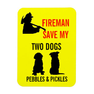Magnet Flexible Les pompiers sauvent mes deux chiens