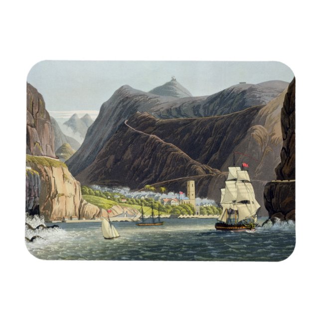 Magnet Flexible Les routes, Sainte-Hélène, gravée par Robert Havel (Horizontal)