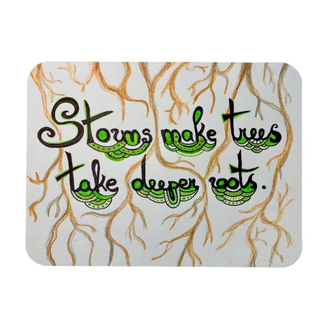 Magnet Flexible Les tempêtes font que les arbres prennent des raci (Horizontal)