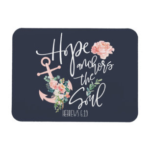 Magnet Flexible L'espérance ancre l'âme Floral Religieux