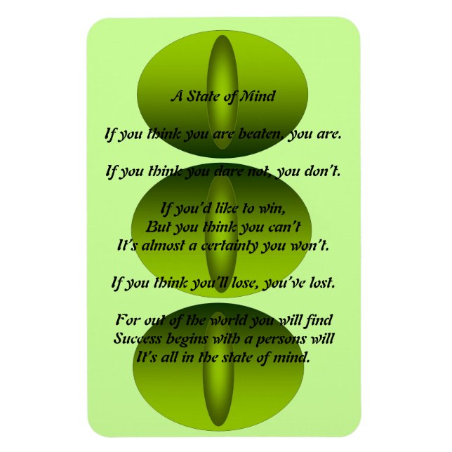 Magnet Flexible L'état d'esprit de l'aimant poétique (Vertical)