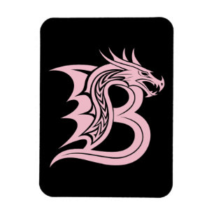 Magnet Flexible Lettre B de style dragon, alphabet du dragon, mono