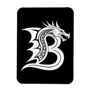 Magnet Flexible Lettre B de style dragon, alphabet du dragon, mono