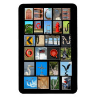 Lettres alphabétiques montrant des images