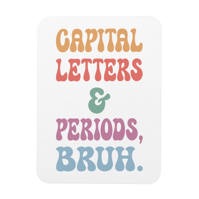 Magnet Flexible Lettres et périodes majuscules Bruh (Vertical)