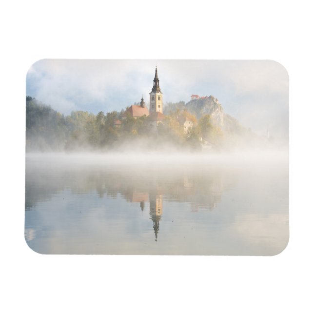 Magnet Flexible Levée de soleil de Foggy au lac Bled (Horizontal)