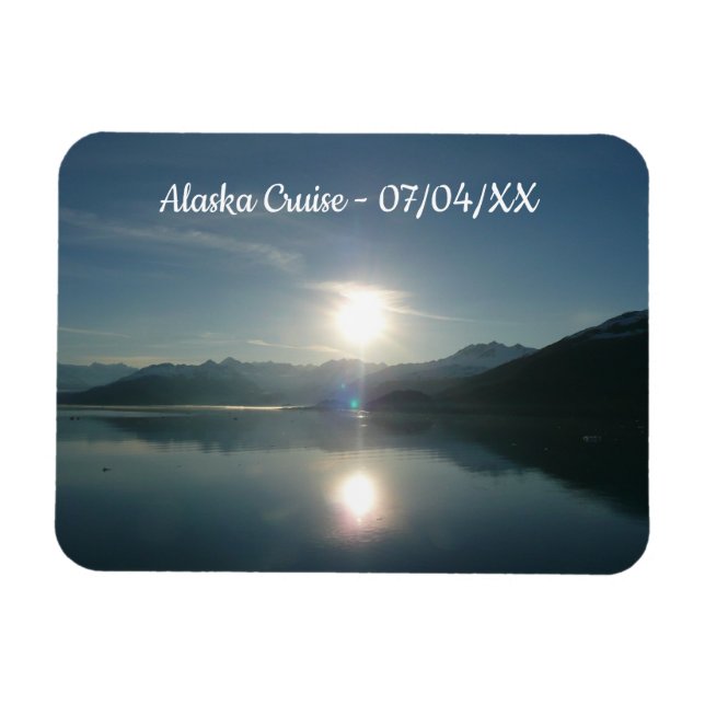 Magnet Flexible Lever de soleil sur College Fjord Alaska Photograp (Horizontal)