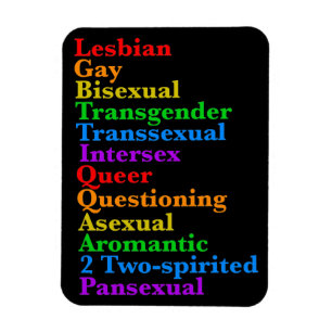 Magnet Flexible LGBTTIQQAA2P Fierté Diversité arc-en-ciel Acronyme