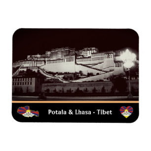 Magnet Flexible Lhassa la nuit - Palais du Potala, Tibet/vintage