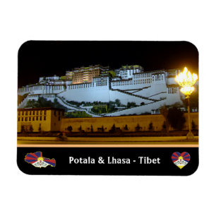 Magnet Flexible Lhassa la nuit - Palais du Potala, Tibet/vintage