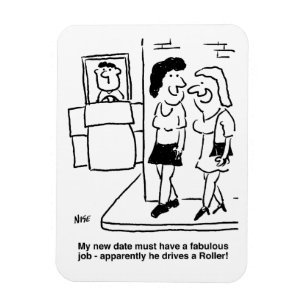 Magnet Flexible L'homme conduit une voiture à roulettes Drôle Ca