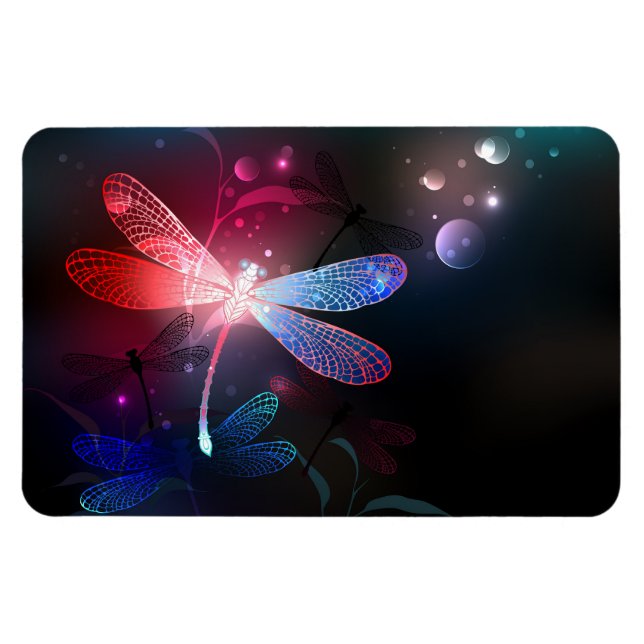 Magnet Flexible Libellule rouge lumineuse (Horizontal)