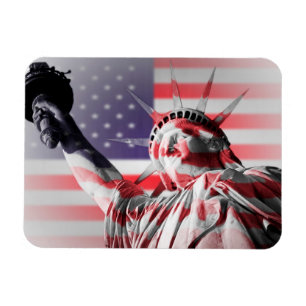 Magnet Flexible Liberty enveloppé d'étoiles et drapeau rayé