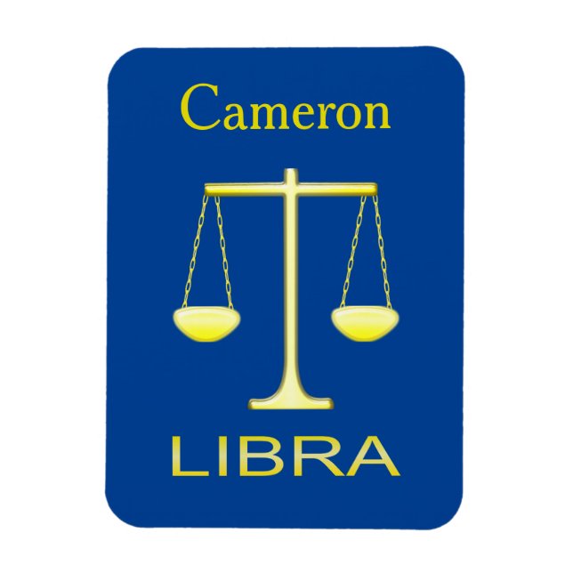 Magnet Flexible Libra Golden Scales Star Sign Custom (Vertical)