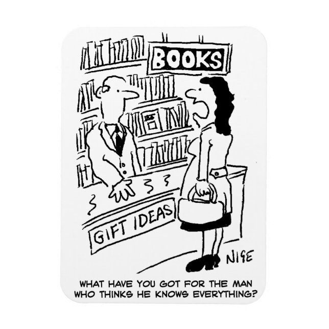 Magnet Flexible Libraire dans une librairie avec un client (Vertical)