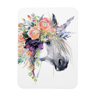 Magnet Flexible Licorne habillée florale