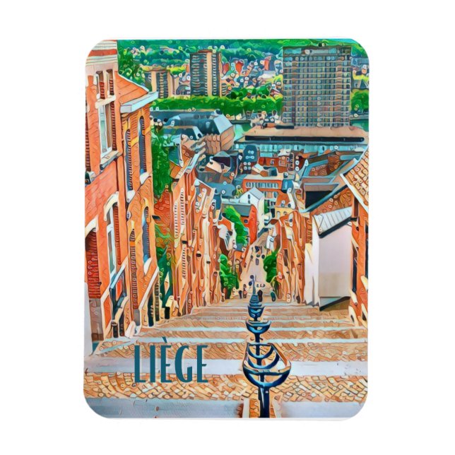 Magnet Flexible Liège Belgique Photo Vintage (Vertical)