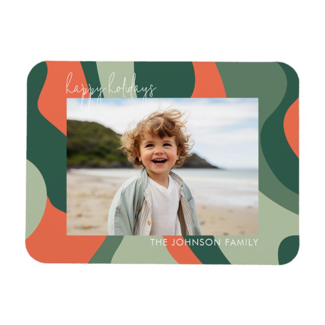 Magnet Flexible Ligne biologique Art Abstrait - 1 Photo Jade Coral (Horizontal)