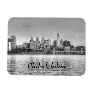 Magnet Flexible Ligne d'horizon Philadelphie en noir et blanc