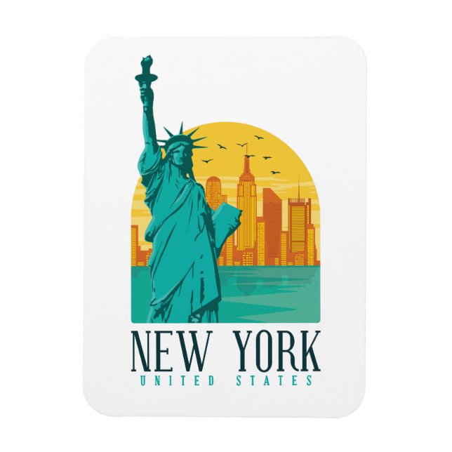 Magnet Flexible Ligne Skyline élégante New York (Vertical)