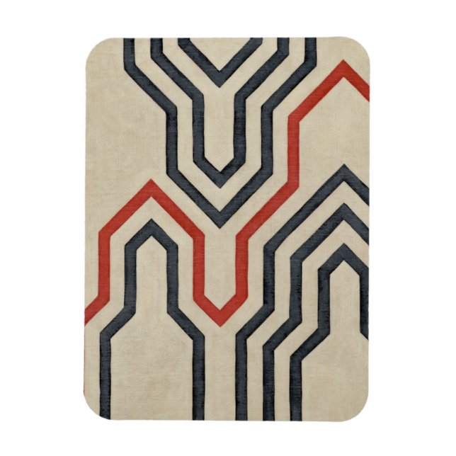 Magnet Flexible Lignes graphiques orange et bleu (Vertical)