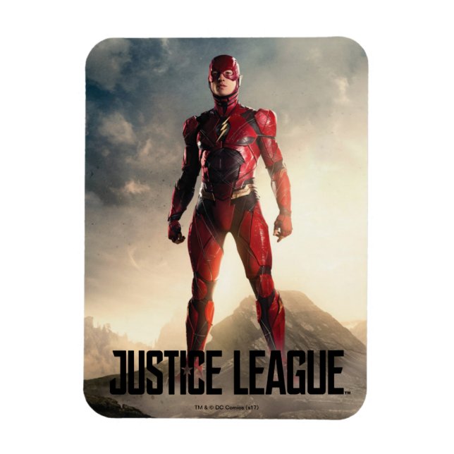 Magnet Flexible Ligue de Justice | Le Flash Sur Le Champ De Batail (Vertical)