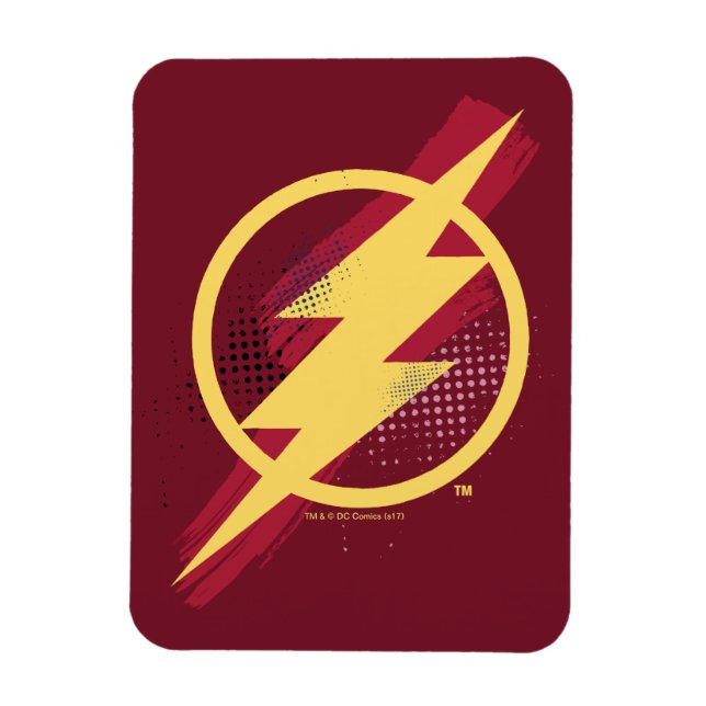 Magnet Flexible Ligue de Justice | Symbole Flash brosse et demi-to (Vertical)