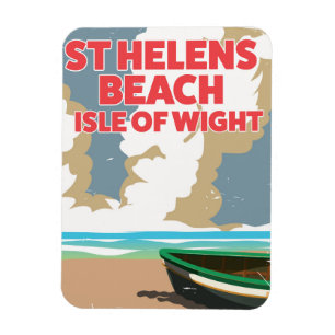 Magnet Flexible L'île de St helens plage île de poids affiche de v