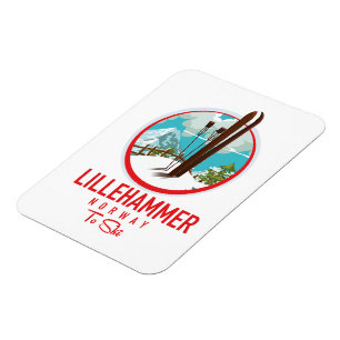 Magnet Flexible Lillehammer Norvège logo de ski