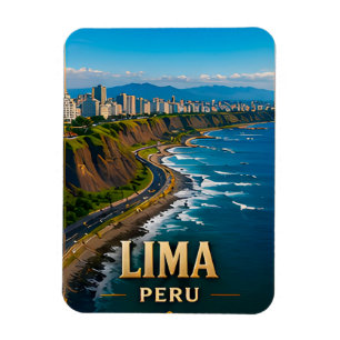 Magnet Flexible Lima Pérou Voyage Cadeau Souvenir