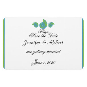 Magnet Flexible Lime Green Turquoise Shell Wedding Enregistrer la 