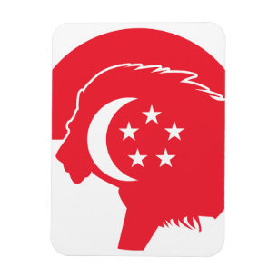 Magnet Flexible Lion de Singapour Animal national de Singapour Dra