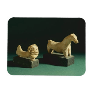 Magnet Flexible Lion de terre cuite et cheval, Mohenjodaro